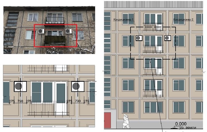 Схема размещения кондиционера (из Интернета)