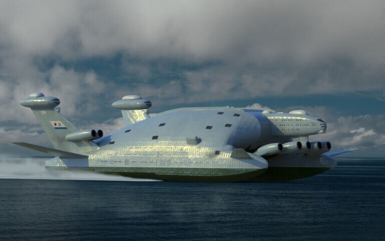  Предполагаемый внешние вид экраноплана-авианосцы А-2500