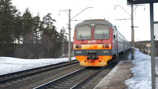 Электропоезд ЭД9М-0174. Покатушки от Новозудилово до Новоповалихи+отправление.