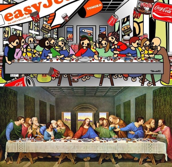 «Тайная вечерня» Леонардо да Винчи (1495 - 1498 г. г. ) / «Тайная вечер» Тамоко Нагао (2019 г.)