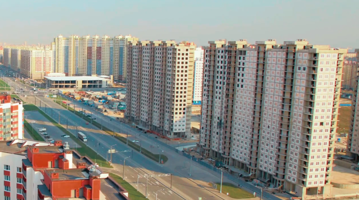 Ленинский проспект. Красносельский район. Строительство ЖК "Огни залива"