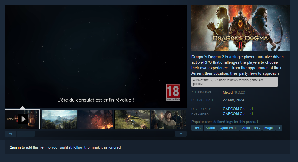    На дно. Dragon’s Dogma 2 тонет в негативе из-за оптимизации и микроплатежей