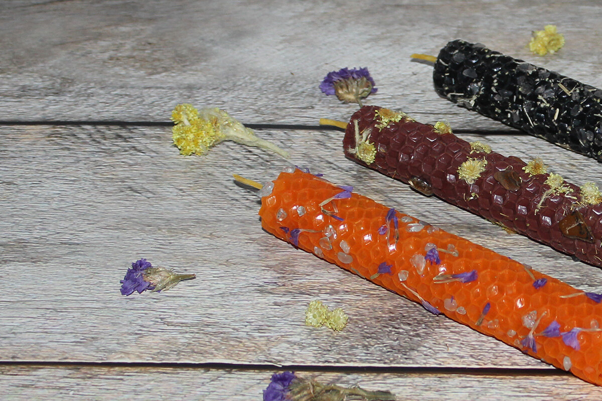 Сэт свечей на Желание с травами, эфирными маслами и кристаллами. Магазин ML Secrets