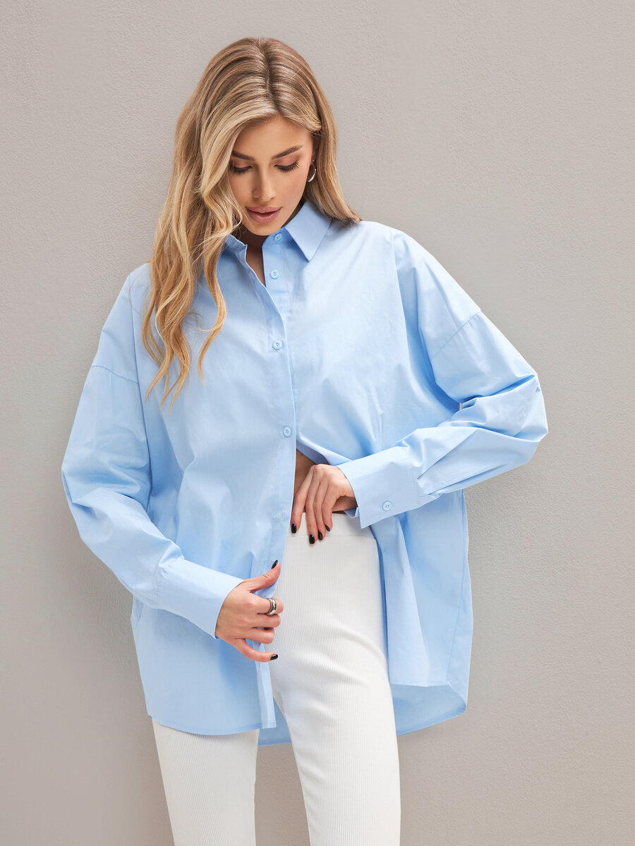 Артикул голубой рубашки на WB 180056688