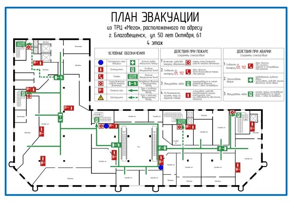 Пример плана эвакуации.