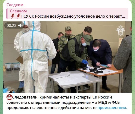   Скриншот: телеграм-канал СК России