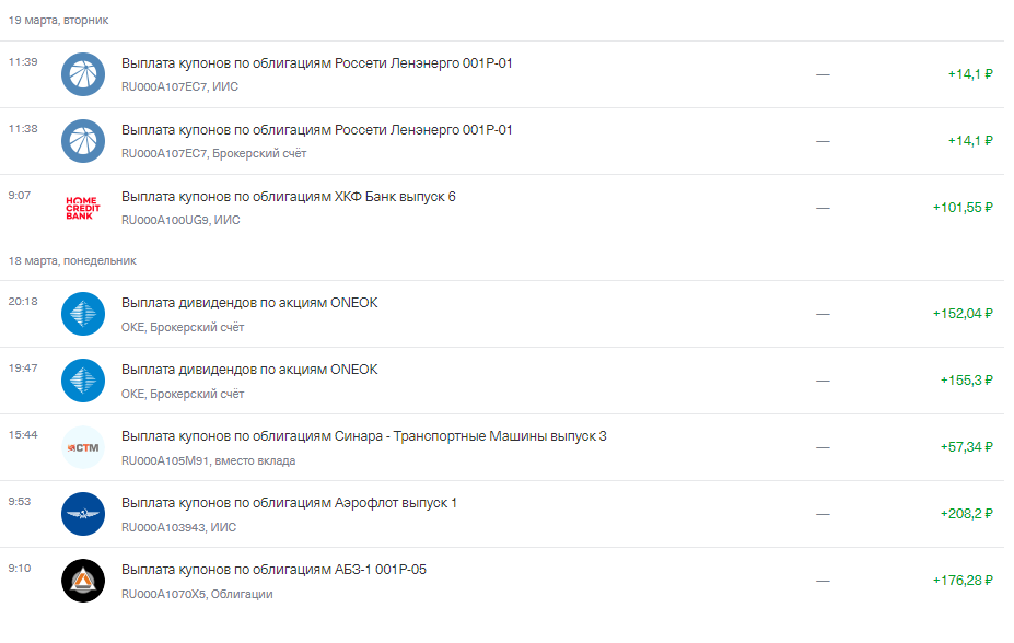 поступления на счет в Тинькофф инвестициях, ч2
