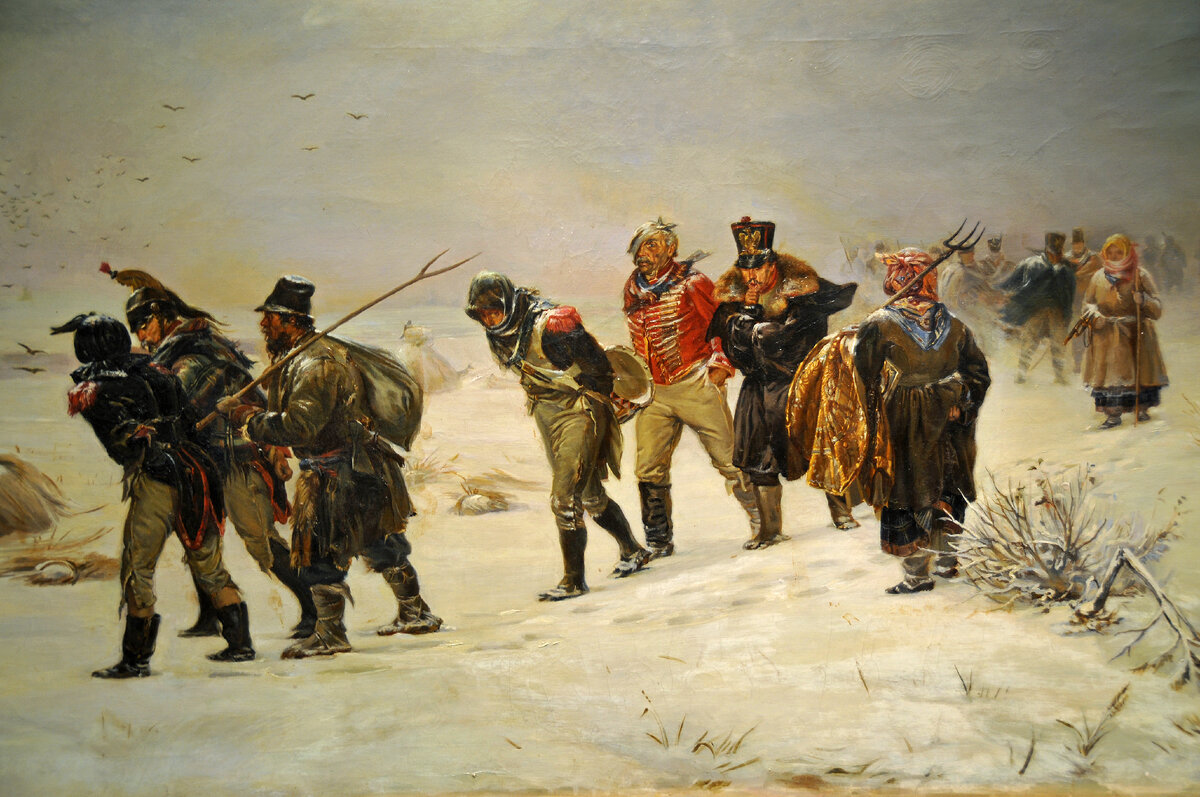 Конец "непобедимой" армии Наполеона. Фрагмент картины И. Прянишникова "В 1812 году"