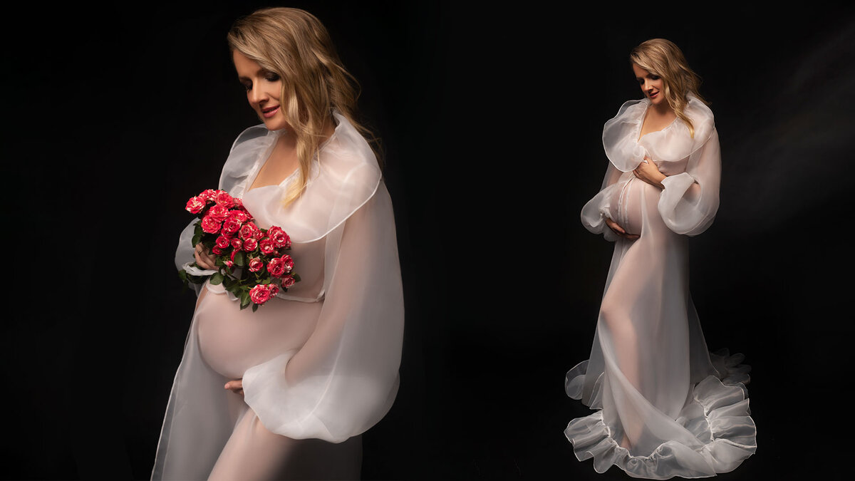 фотосессия беременности на черном фоне