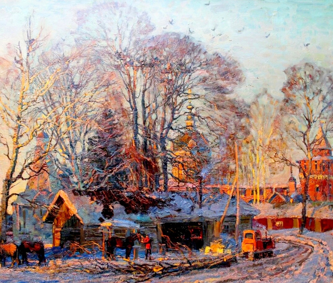 "Весна разгорается". Холст, масло. Государственный музей-заповедник "Зарайский кремль". Художник Михаил Георгиевич Абакумов