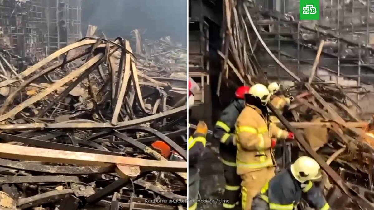    МЧС РФ опубликовало кадры разбора завалов в «Крокусе»