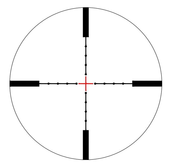 Вид сетки мил-дот глазами стрелка.( Фото взято из открытых источников)
