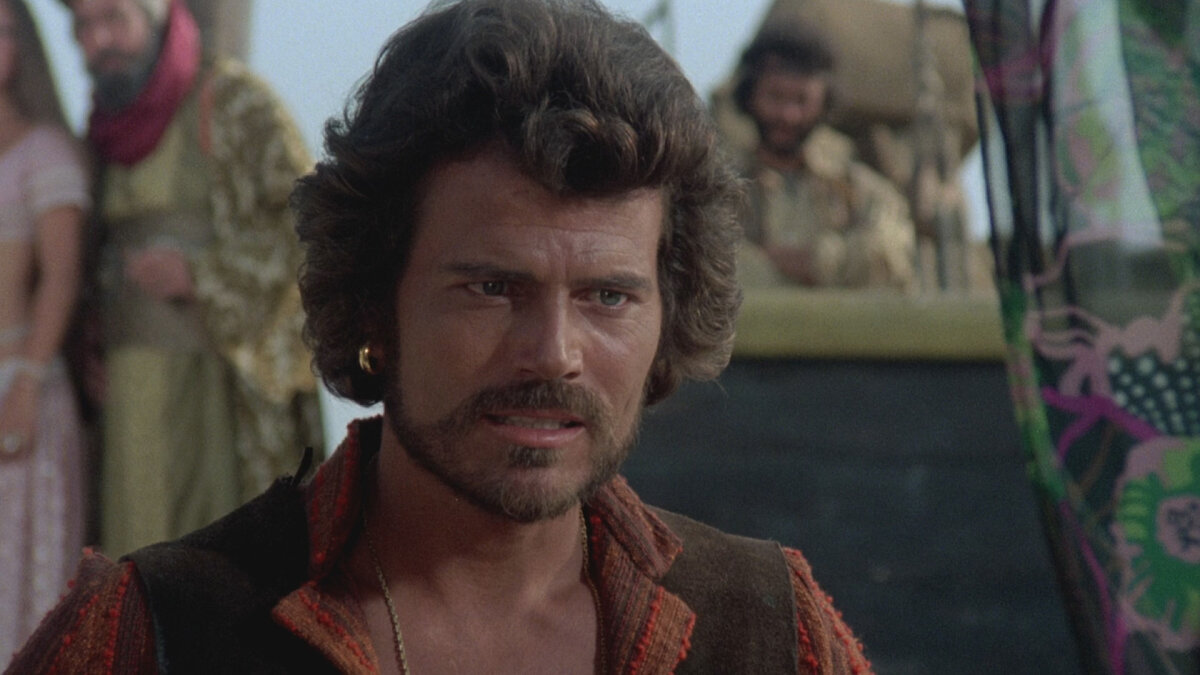 Кадр из фильма "Синбад и Глаз Тигра" (1977). Капитан Синдбад