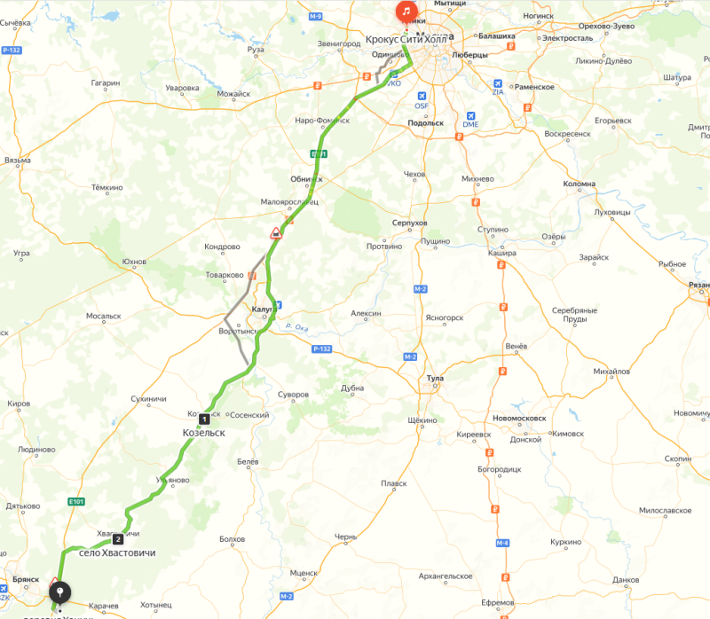 ПРЕДПОЛАГАЕМЫЙ МАРШРУТ ТЕРРОРИСТОВ. //СКРИНШОТ СТРАНИЦЫ СЕРВИСА ЯНДЕКС.КАРТЫ.