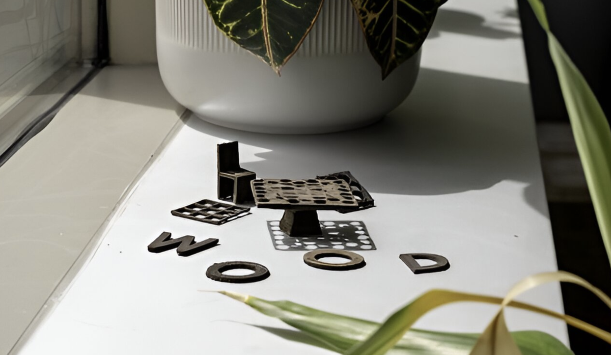    Так выглядят напечатанные элементы из дерева