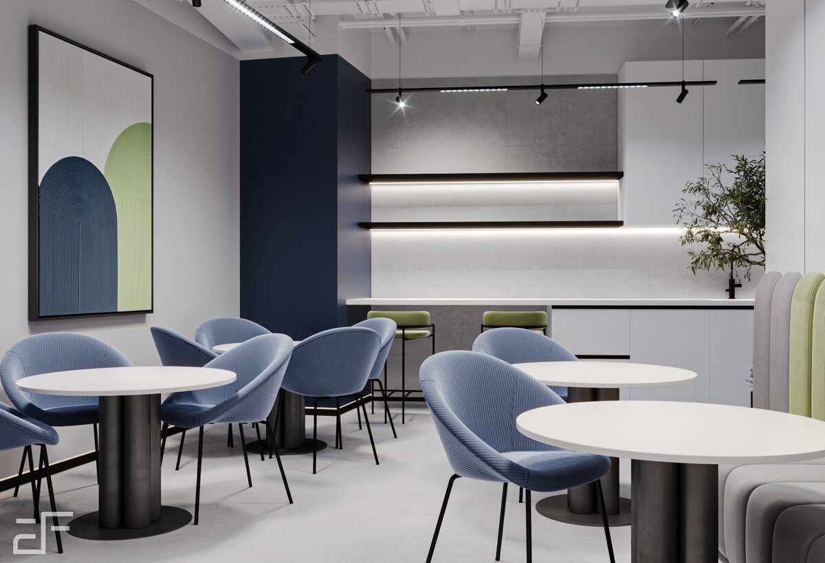 Дизайн интерьера кофепоинта в офисе