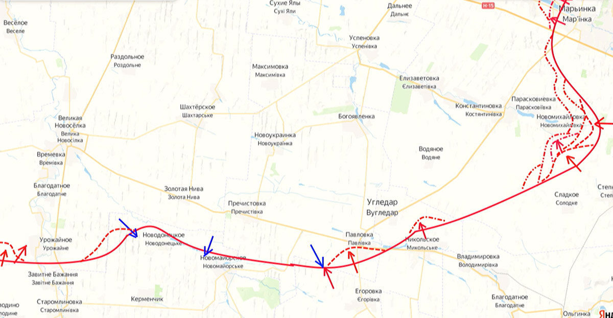 Украина карта боевых действий 23.02 2024