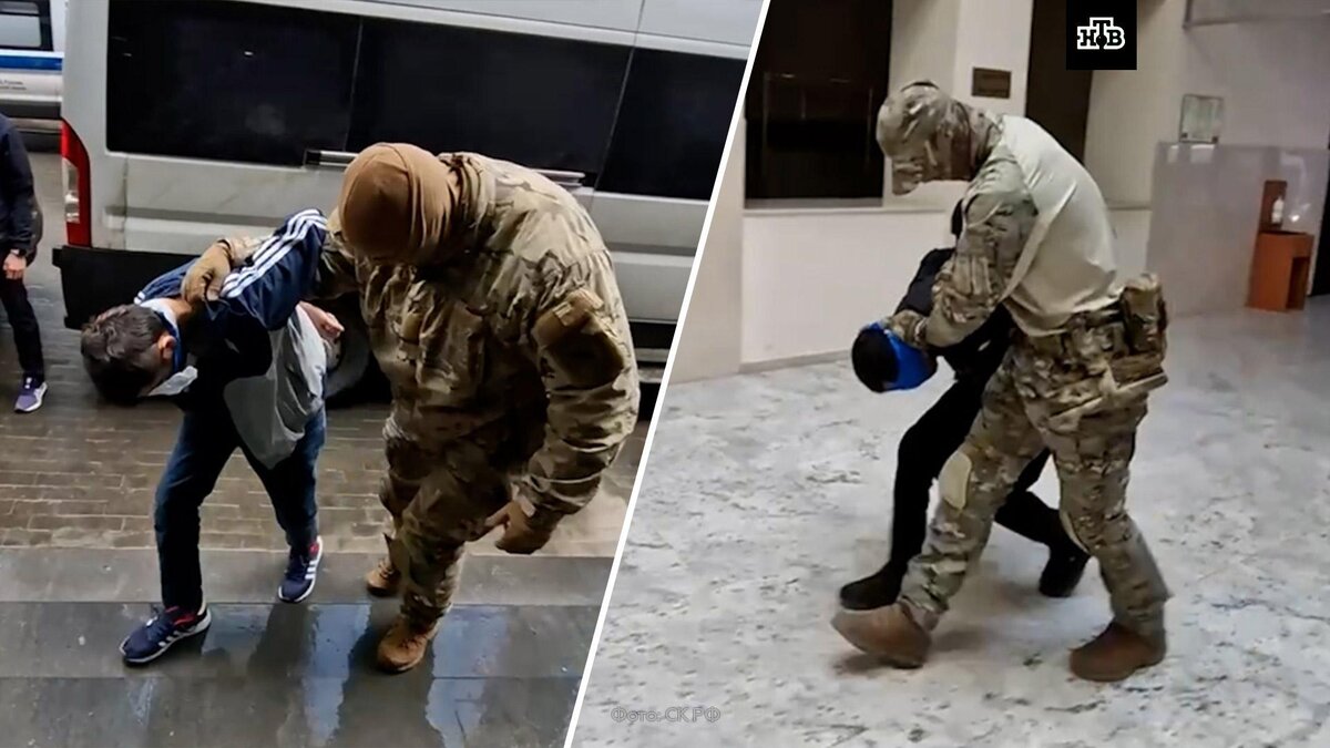 [ Смотреть видео на сайте НТВ ] Задержанных по подозрению в теракте в Crocus City Hall доставили в здание Центрального аппарата СК в Техническом переулке в столице.