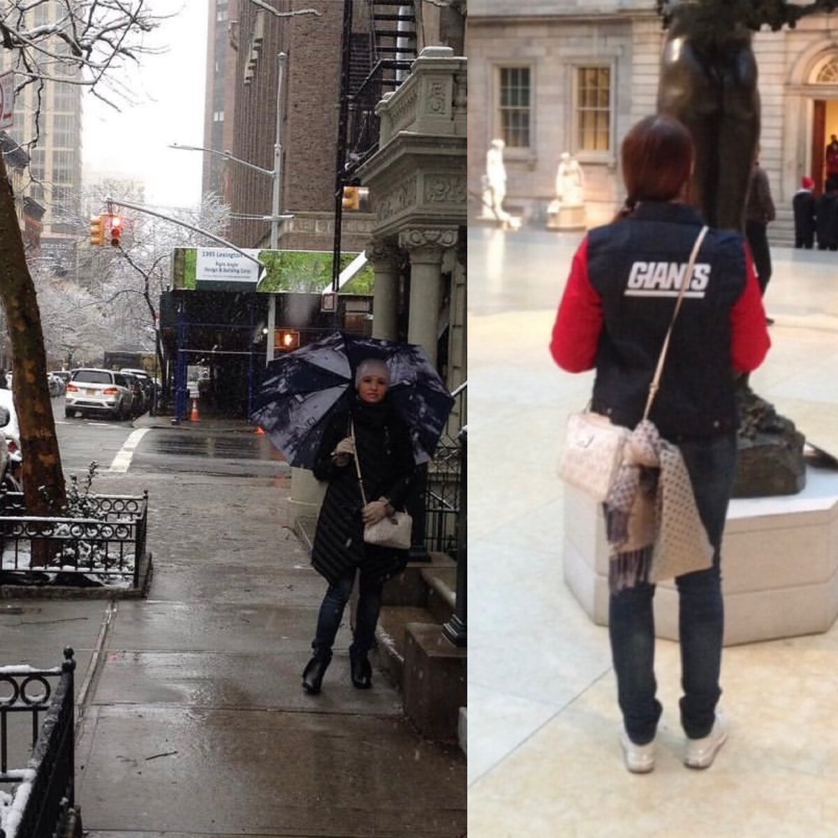 Погода в ту неделю была разная. От снегопада до теплых весенних дней. Удалось выгулять сразу 2 новых варианта верхней одежды. 