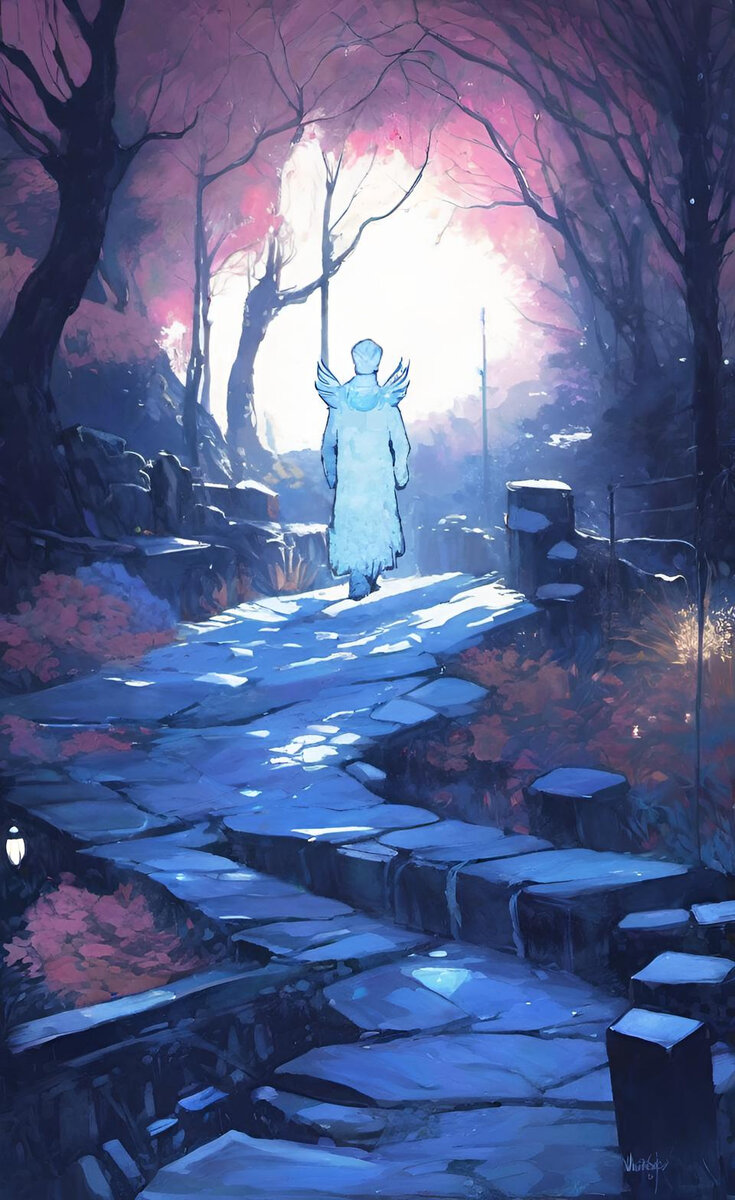 К свету. Иллюстрация создана с помощью нейросети DreamAI и программы Photoshop.

