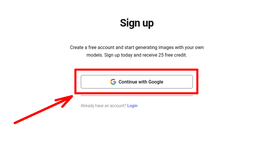 Регистрация через Google аккаунт