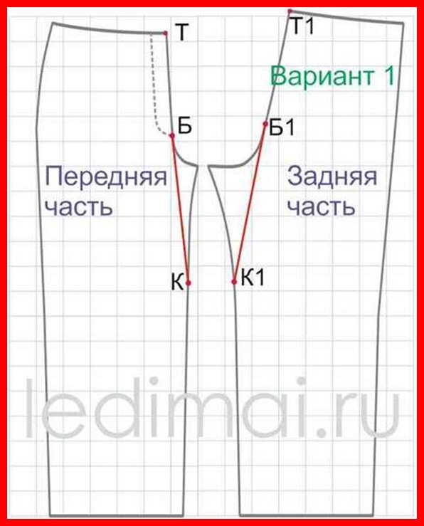 Сшить юбку из брюк