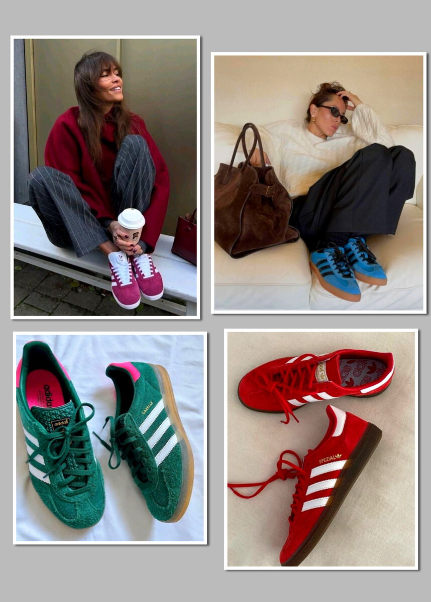 Пара ярких кроссовок - отличный вариант разбавить монохромный скучный лук.