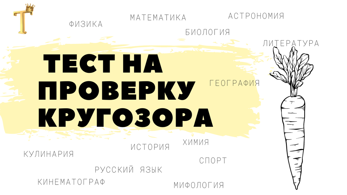 Ежедневный тест на проверку кругозора №1101 (12 вопросов) |  Тесты.Перезагрузка | Дзен