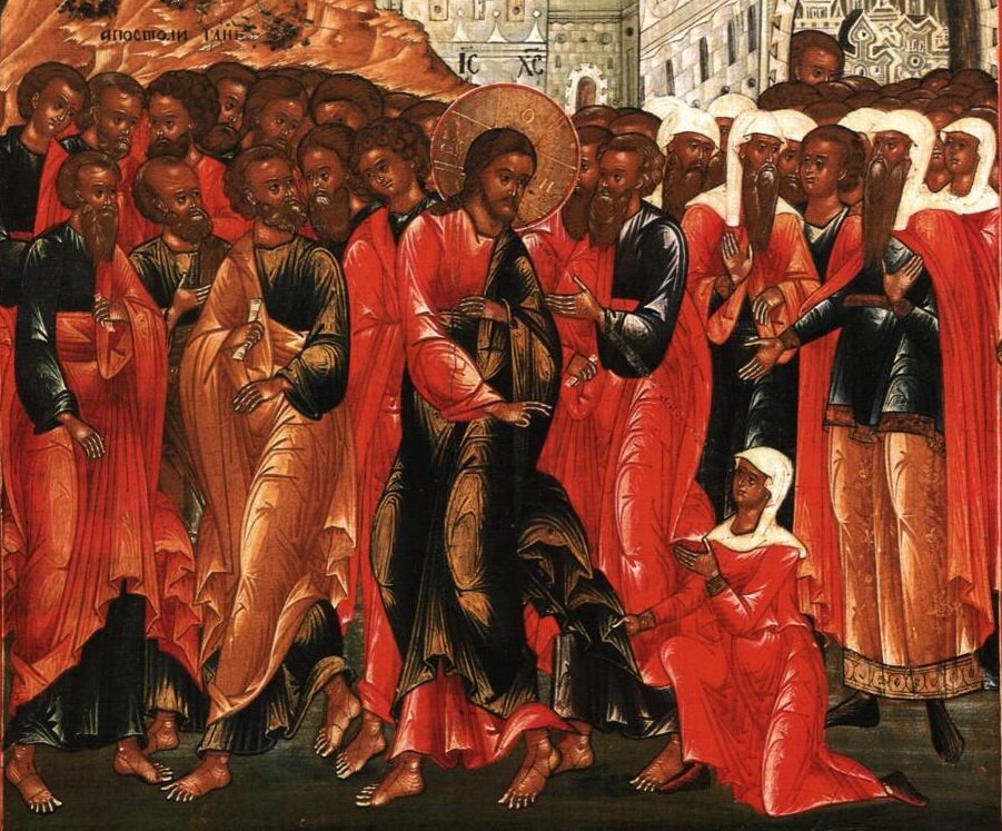  Фрагмент иконы «Исцеление кровоточивой женщины»