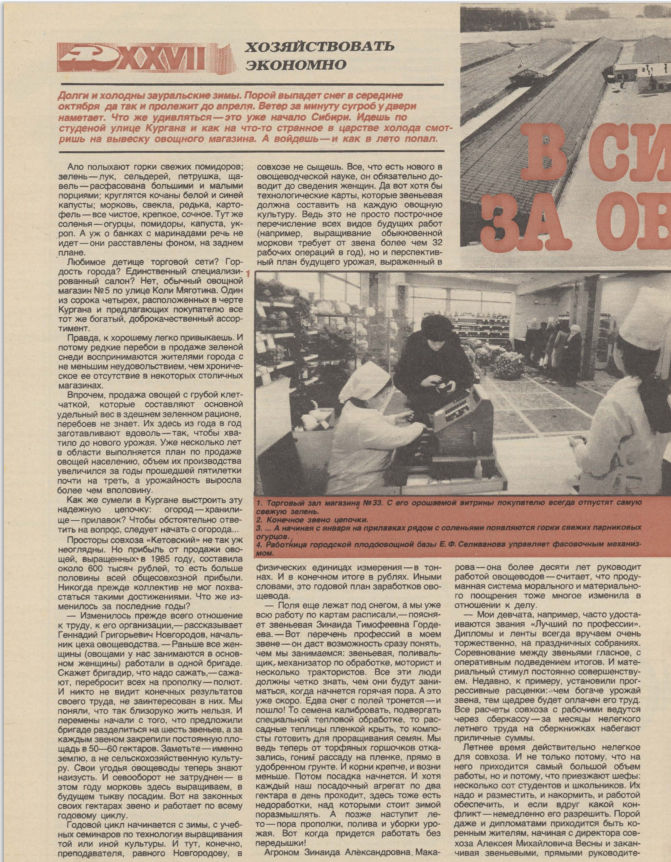 Фрагмент страницы журнал "Крестьянка" 2/1986