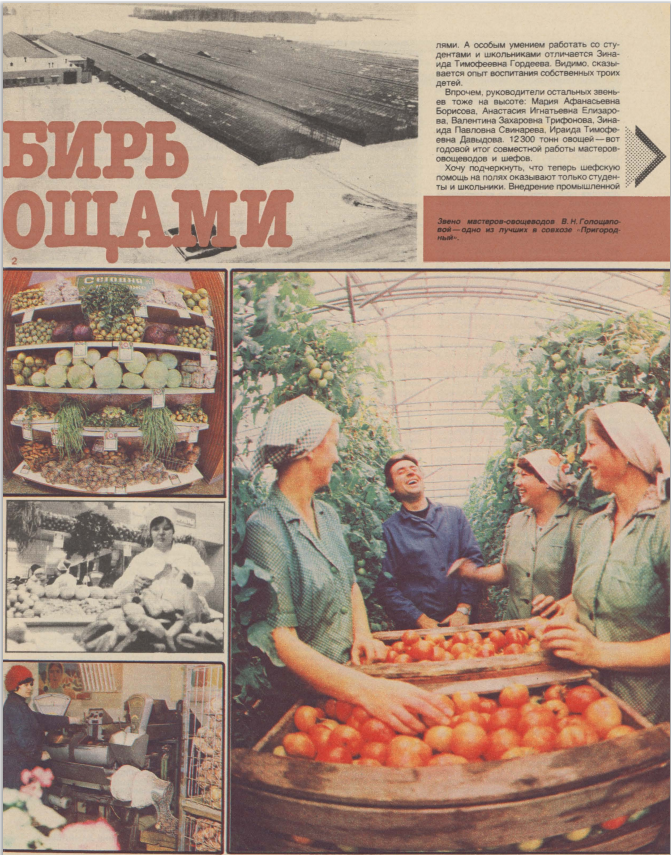 Фрагмент страницы журнал "Крестьянка" 2/1986