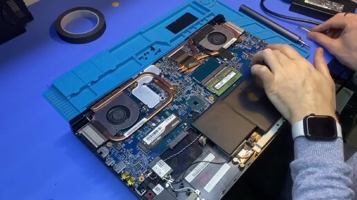 Дорогой ремонт MSI Thin GF75 подключили шлейф матрицы на горячую и пошел дым...