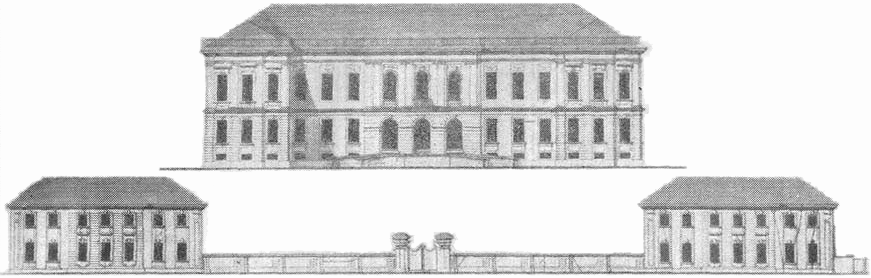 Фасады Путевого дворца и флигелей начала XIX века