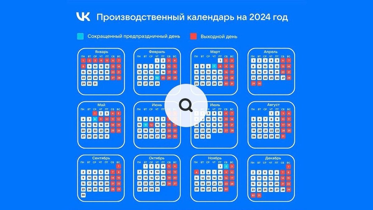 Среднемесячные рабочие часы в 2024 году