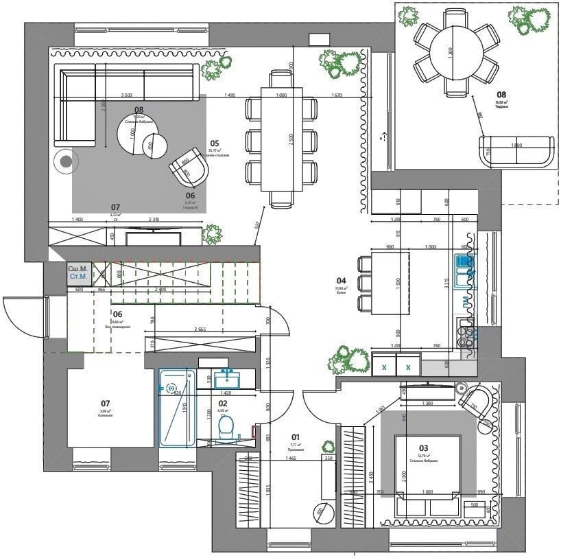 План 1-ого этажа от застройщика