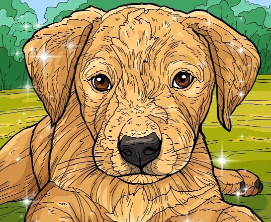 Милый щенок из моей раскраски.