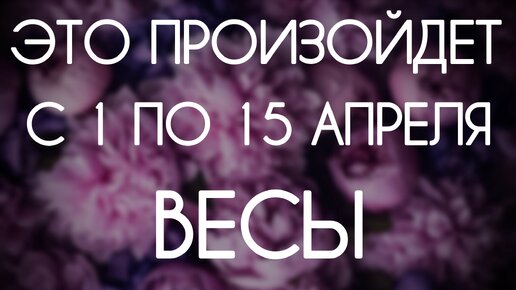 Весы ♎️ События первой половины Апреля 2024. Таро-прогноз