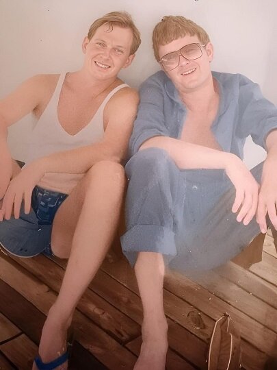 Ст. л-т Чуркин О.Ф. и кап. л-т Кучеров В.Ю. на борту ОИС "Фаддей Беллинсгаузен, 1988 г. 