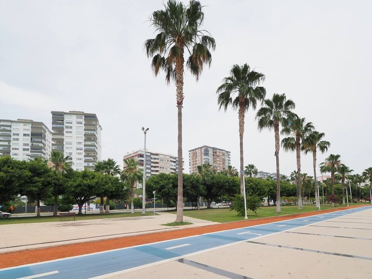 Центральная набережная Мерсина. июнь 2023. Та самая, с пальмами, благодаря которой ее сравнивают с Майами. 