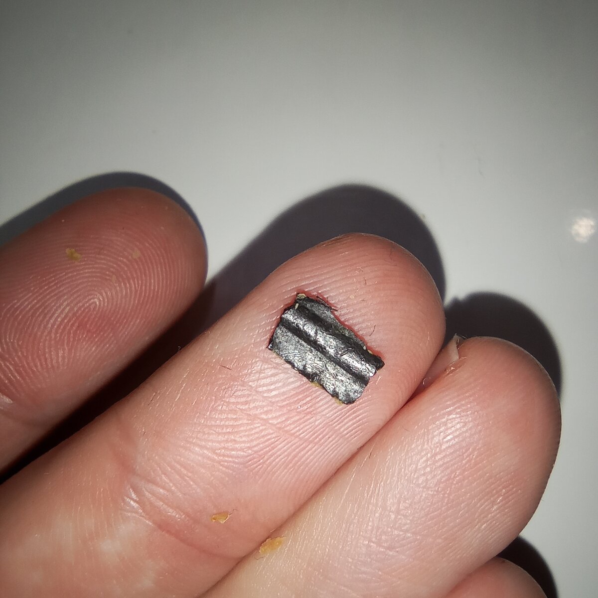 Крошки от булочки попали