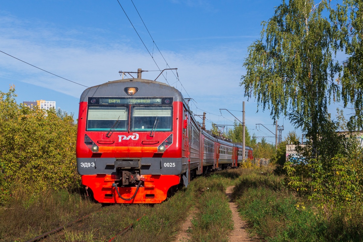 электропоезд ЭД9Э-0025 поезд № 6127 Починки — Варя перегон Починки — Варя