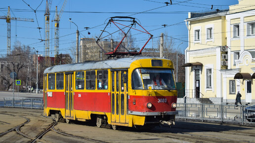 Трамвай Tatra T3SU-3080. Покатушки по Барнаулу.