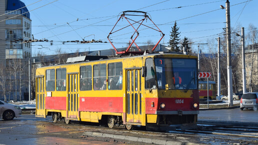 Трамвай Tatra T6B5SU-1004. Покатушки по Барнаулу.