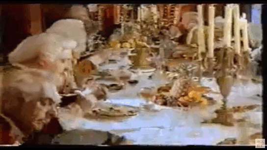 Суворов и Екатерина II за столом. Гиф автора