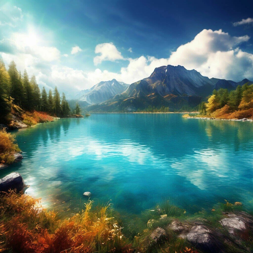  Таинственное Озеро ( нейросеть Шедеврум) 