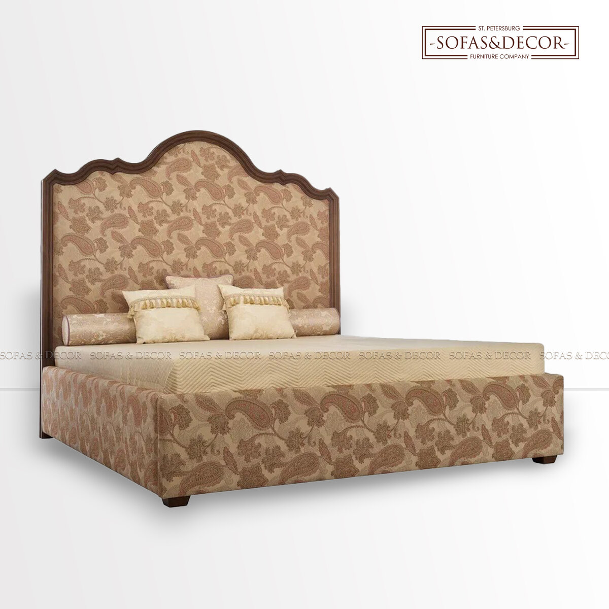 Кровать с подъемным механизмом  обивке из жаккарда