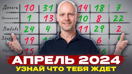 НУМЕРОЛОГИЧЕСКИЙ ПРОГНОЗ НА АПРЕЛЬ 2024 г.