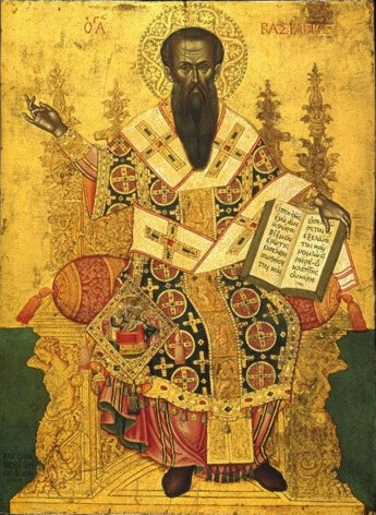 Святитель Василий Великий (329/30–379), епископ  Кесарии Каппадокийской, один из трех Вселенских святителей, автор последования Божественной Литургии: