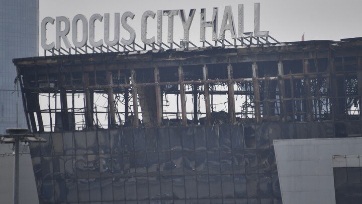 Сгоревший "Крокус Сити Холл". ФОТО: Komsomolskaya Pravda/Globallookpress.