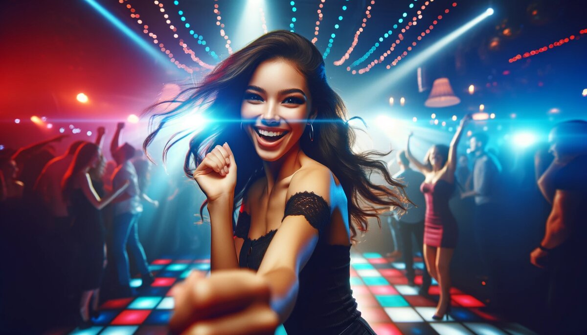 картинки partysong клуб. девушка танцует на вечеринке. U music. корпоратив музыкальная тема. тематическая дискотека.